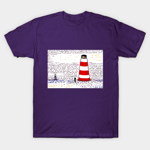 Two Lighthouses T-Shirt by Hajarsdeco
